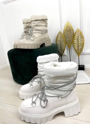 ❄ботинки-дутики в искусственной коже и плащевки на подкладе из искусственного меха👑