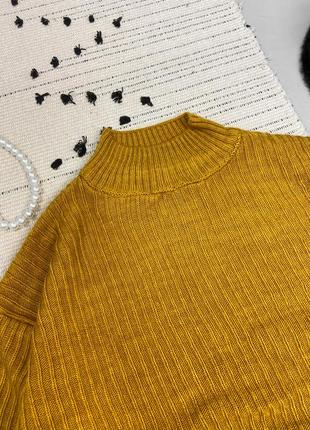 Горчичный укороченный свитер джемпер4 фото