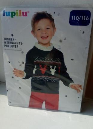 Новогодний свитерок на мальчика 110-116 см lupilu германия