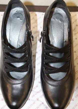Туфли кожаные черные 40р.5 фото