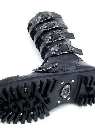 Kmm байкерські круті високі черевики чорні шкіра 5 пряжок 20 люверсів 36, 37, 38, 39, 40, 41, 42, 435 фото