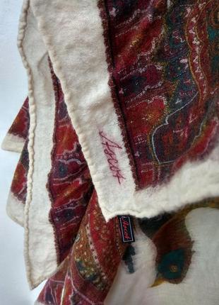 Роскошный подписной дизайнерский платок с фазанами ascot, англия оригинал, кашемировая шерсть .6 фото