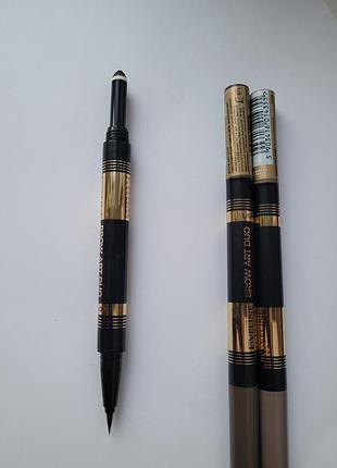 Маркер для бровей eveline art duo pen &amp; filling powder