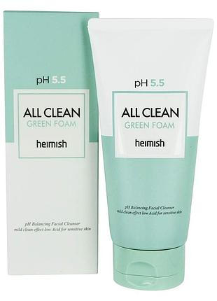 Пенка для умывания ph 5.5 heimish all clean green foam