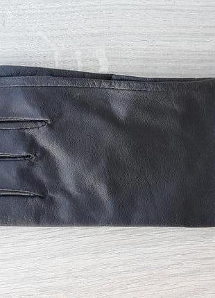 Женские кожаные демисезонные черные перчатки