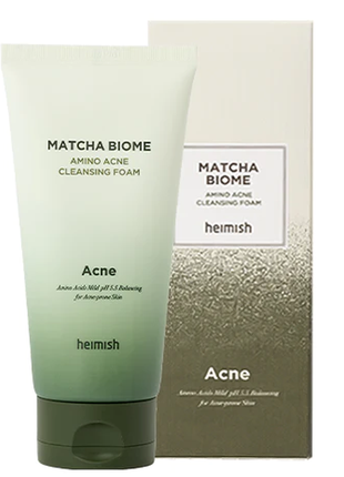 Нежная кремовая пенка heimish matcha biome amino acne cleansing foam