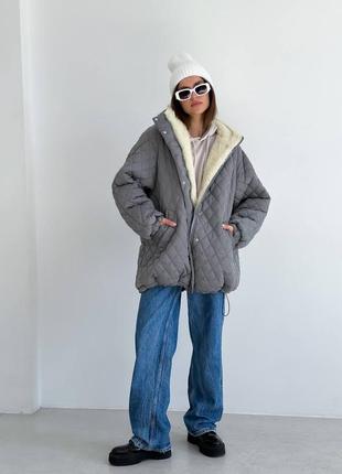 Бомбер жіночий, зимова куртка, куртка оверсайз,стьобана куртка,стьоганий бомбер,курточка з капюшоном8 фото
