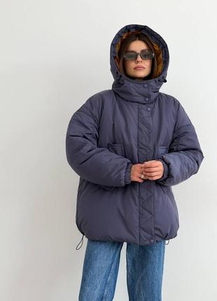 Бомбер женский, зимняя куртка, куртка оверсайз,стеганая куртка,стеганый бомбер,курточка с капюшоном6 фото
