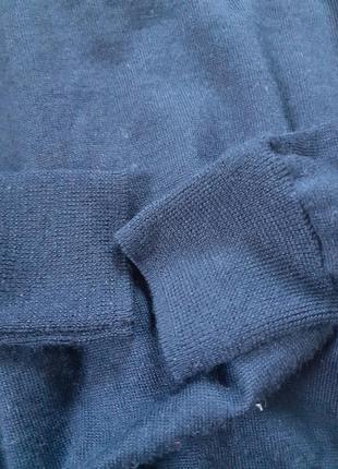 Базовый темно синий шерстяной тонкий свитер, zara,  p m-xl6 фото