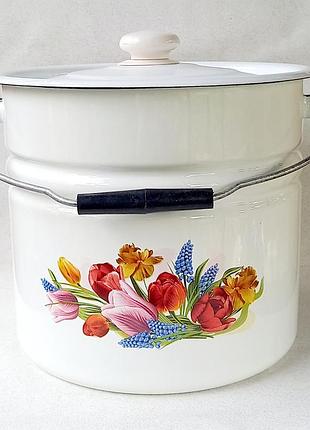 Відро емальоване з кришкою idilia "12242/13" (12л)