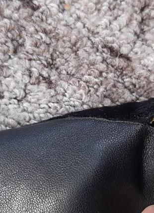 Женские кожаные перчатки с тонким мехом4 фото