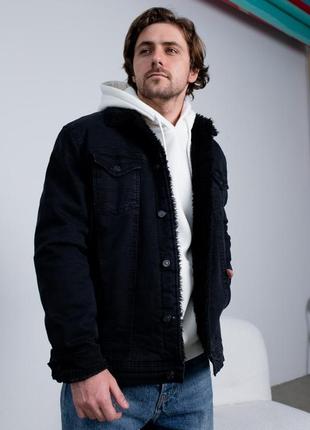 Джинсовка джинсовый пиджак мужская теплая мех турция / джинсовая куртка піджак курточка3 фото