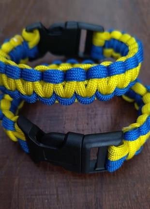 Браслет из паракорда сине-желтый