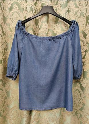 Блузка new look denim с открытыми плечами
