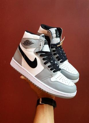 Кросівки nike air jordan 1 high retro light grey white