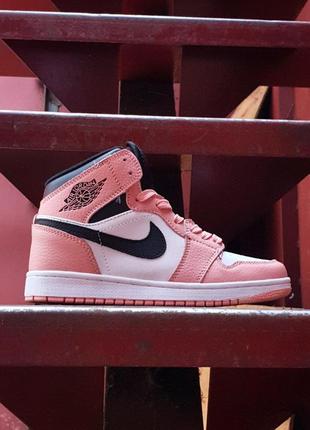 Кросівки nike air jordan 1 high retro pink white9 фото