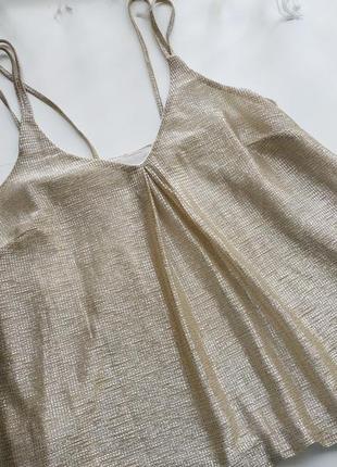 Блуза металлик на тонких бретелях