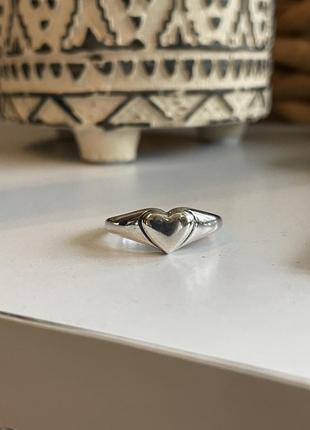 Каблучка «сердце» срібло s925 проби , розімкнута / універсальний розмір