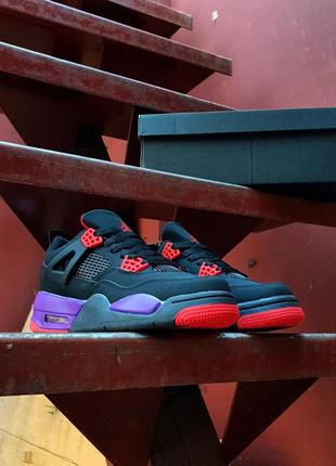 Кросівки nike air jordan 4 black purple red8 фото