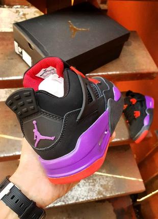 Кросівки nike air jordan 4 black purple red5 фото