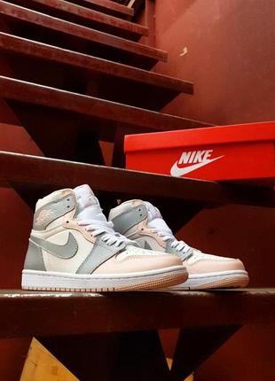 Кросівки nike air jordan 1 high retro peach | grey9 фото