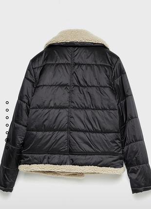 Куртка косуха с мехом тёплая стёганая stradivarius оригинал