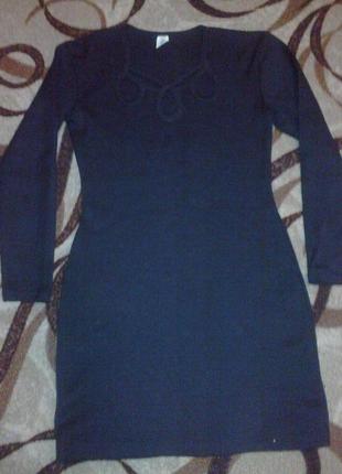 Чорне трикотажне плаття - футляр, 44размер