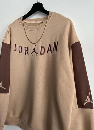 Світшот чоловічий air jordan теплий коричневий-бежевий2 фото