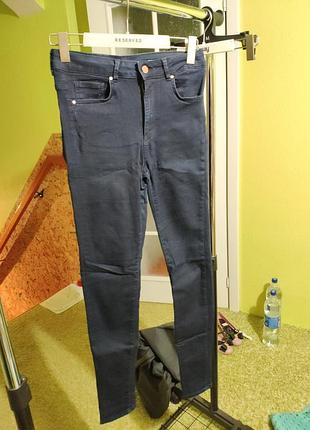 Темно сині джинси висока посадка