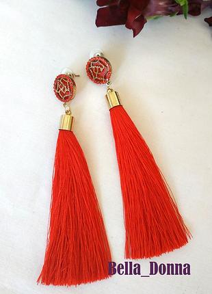 Распродажа!!! шикарные серьги кисти (роза) красный цвет