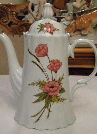 Красивый чайник цветы wunsiedel фарфор бавария германия новый1 фото