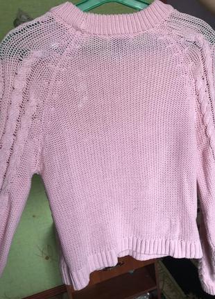 Укороченный свитер крупная вязка2 фото