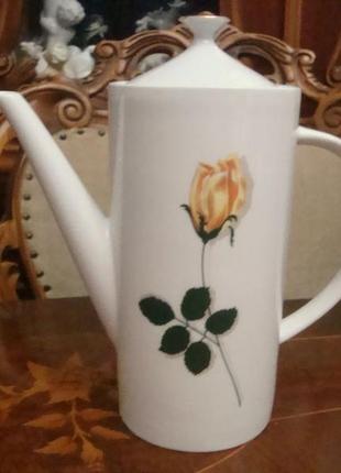 Старинный красивый чайник роза фарфор бавария германия1 фото