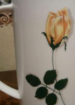 Старинный красивый чайник роза фарфор бавария германия3 фото