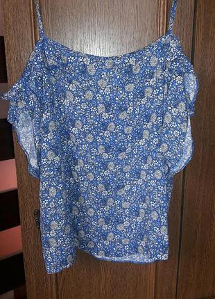 Стильная легкая блуза /разлетайка в цветочный принт из вискозы
