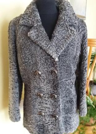Шуба. серый каракуль раз.10-12(пог 48см)