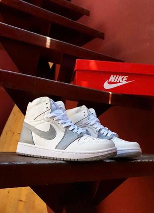 Кросівки nike air jordan 1 high retro grey | white8 фото
