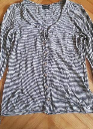 Тонкий смугастий бавовняний кардиган від Polo con mezza zip Marrone! p.-m