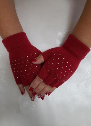 Рукавички перчатки без пальців рукавички мітенки3 фото