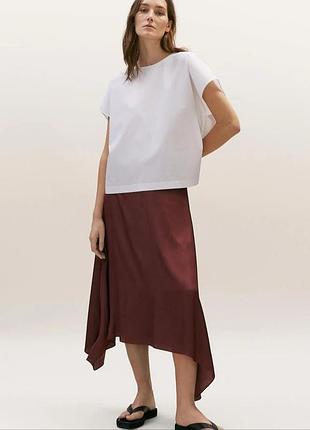 Шовковиста спідниця асиметричного крою massimo dutti