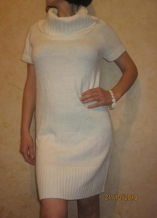 Теплое белое платье на м-л1 фото