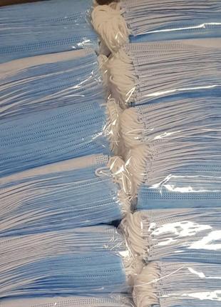50 медицинских трехслойных масок в пластиковой упаковке