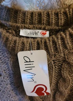 Жіночий теплий светр об'ємної в'язки. жіночий светр вільного крою.3 фото