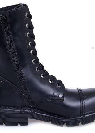 Черевики new rock - newmili10-s1 чоботи жіночі чоловічі шкіра чорні1 фото