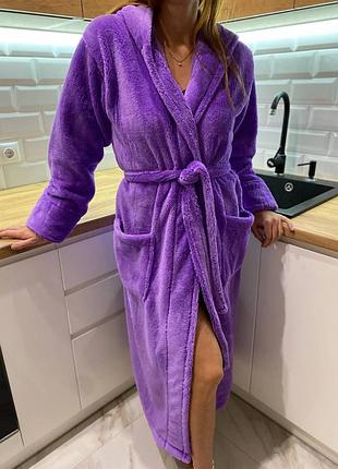 Махровий халат фіолетовий