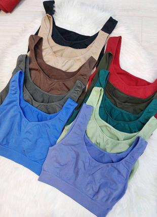 Топ бесшовный эластичный разные цвета