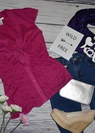 М фірмова жіноча сорочка блузка блуза легка натуральна з декольте