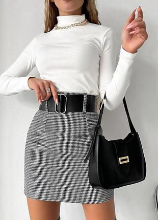 Жіноча спідниця з поясом ✨ кашемір ✨ коротка тепла спідниця