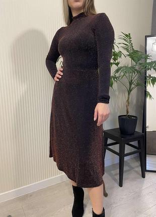 Элегантное платье миди h&m новое (44-46 )