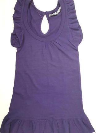 Крутое трикотажное платье туника с коротким рукавом и оборками бренда zara masque basicos
